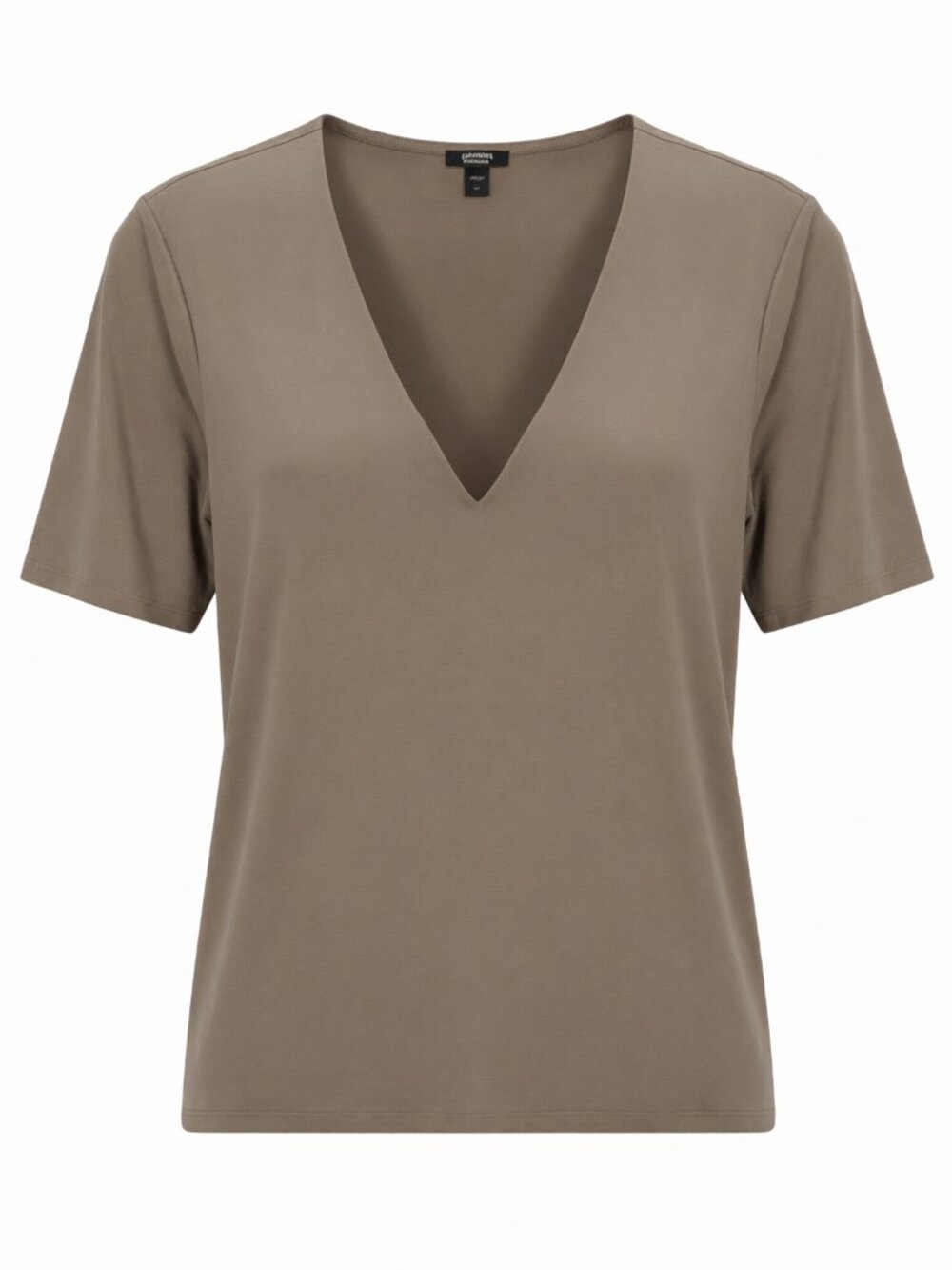 Express Women's Body Contour V-Neck Tee L Taupe